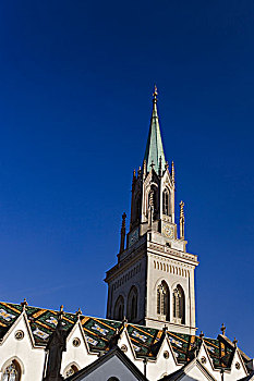 教堂,尖顶,瑞士