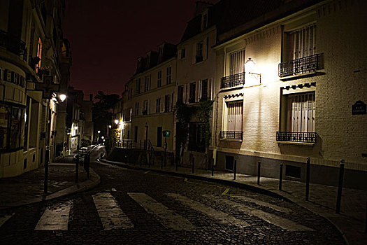 法国,巴黎,蒙马特尔,街道,夜晚