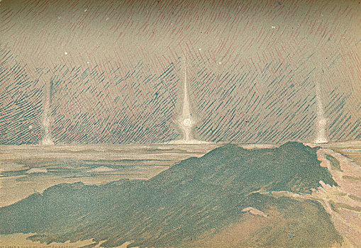月光,现象,开端,极地,夜晚,十一月,1893年,艺术家