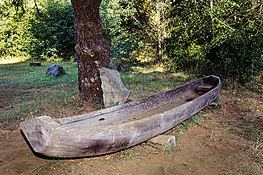 传统,独木舟,印第安人,北加州