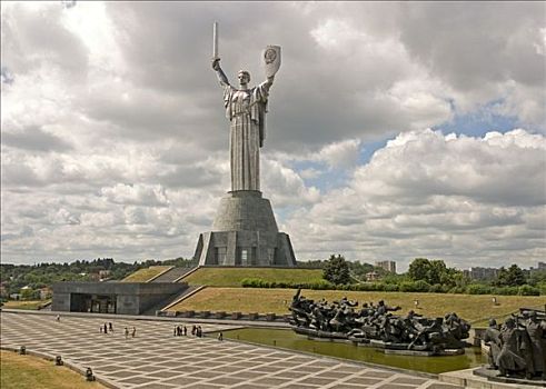 乌克兰,基辅,母兽,雄伟,纪念,高,正面,2004年