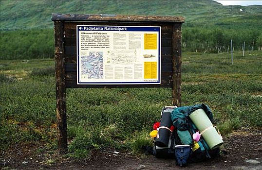 标识,边界,国家公园,瑞典