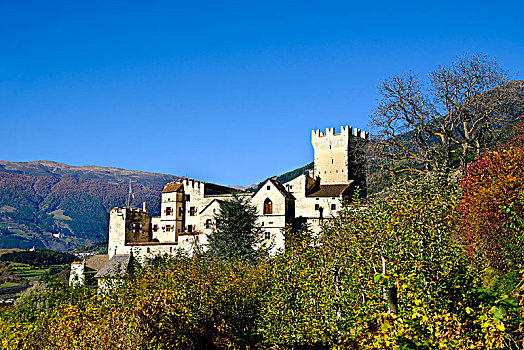 城堡,秋天,维诺斯塔,南蒂罗尔,意大利,欧洲