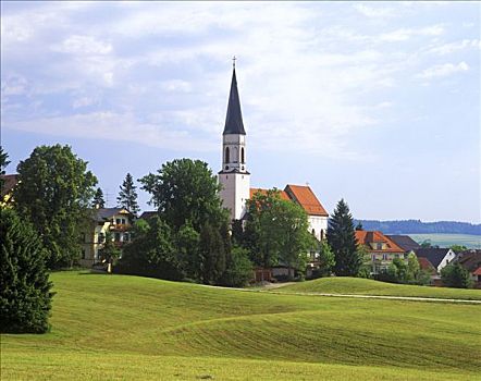 教区教堂,靠近,上巴伐利亚,德国,欧洲