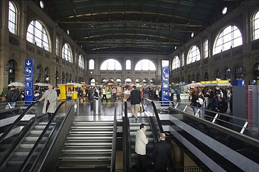 车站,大厅,市场货摊,苏黎世,瑞士