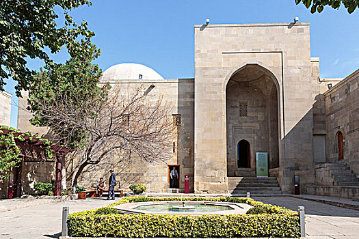 阿塞拜疆,巴库,内部,喷泉,宫殿