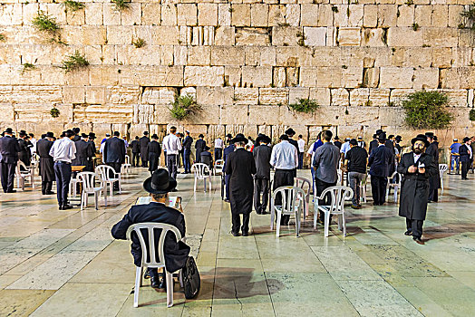 犹太区,哭墙,广场,人,祈祷,老城,耶路撒冷,以色列,中东