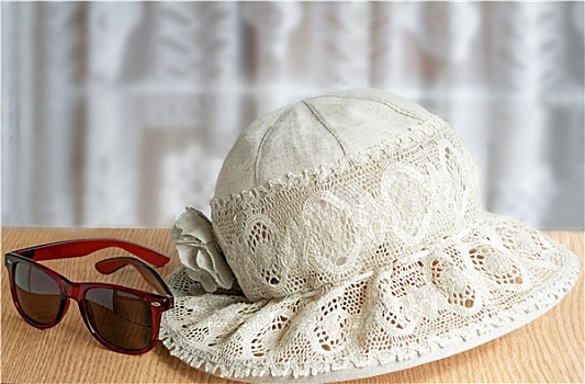 女性,夏天,帽子,防护,太阳,暑假