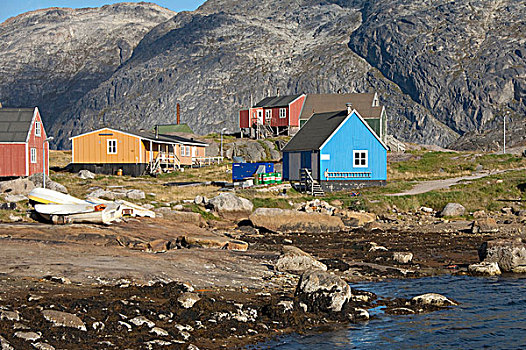 格陵兰,基督教,小,遥远,捕鱼,住宅区,人口,特色,沿岸,家,峡湾
