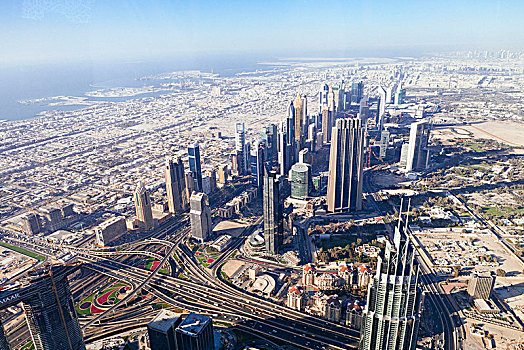 迪拜,天际线,俯视
