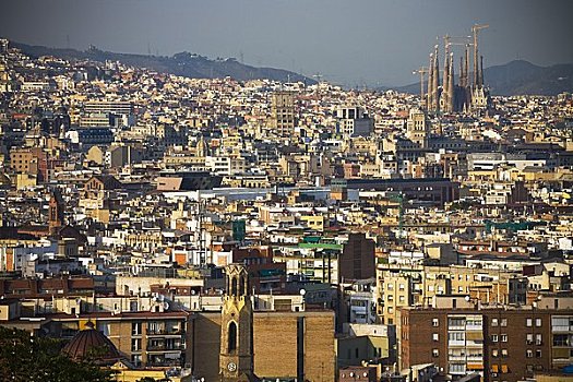 俯视,巴塞罗那,西班牙