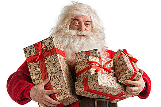 圣诞老人,礼盒,隔绝,白色背景,背景