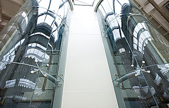玻璃,管状,升降机,现代建筑