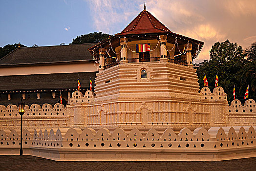 庙宇,神圣,牙齿,古物,夜光,康提,中央省,斯里兰卡,亚洲
