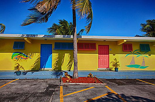鲜明,彩色,酒店,佛罗里达礁岛群