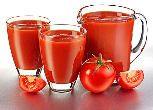 玻璃杯,罐,番茄汁