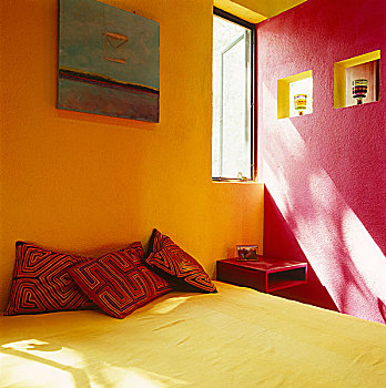 灯,小,窗户,彩色,简单,卧室