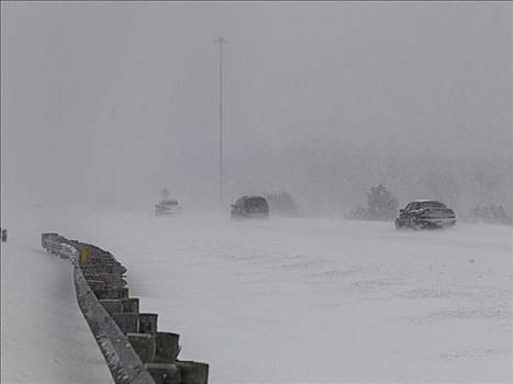 汽车,州际,暴风雪