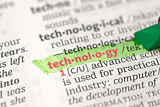 科技,定义,突显,绿色,字典