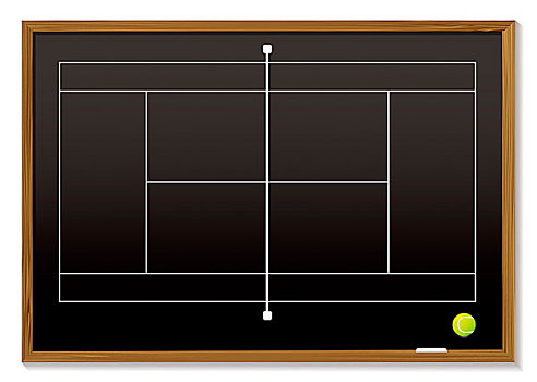 黑板,白色,网球场,轮廓,球
