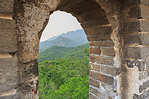 长城,现代,世界七大奇迹,景色,区域,东方,局部,京郊,中国