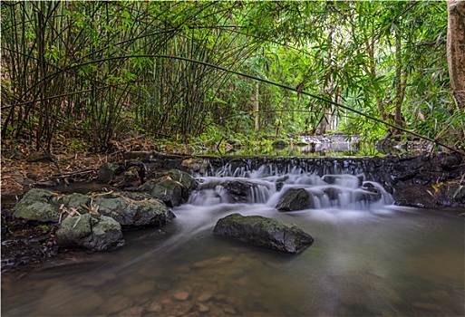 瀑布,竹林,泰国