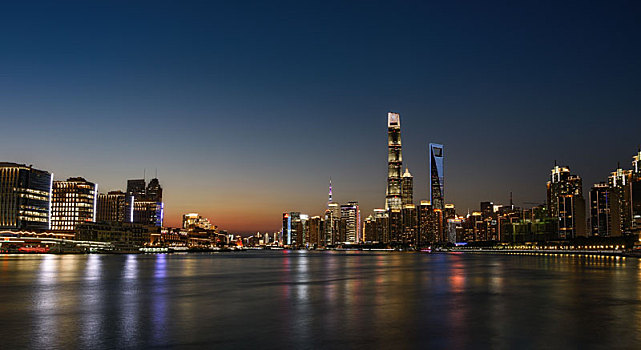 上海外滩和陆家嘴夜景