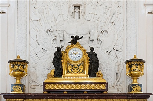 老式,钟表,金色,容器,室内,艾尔米塔什博物馆