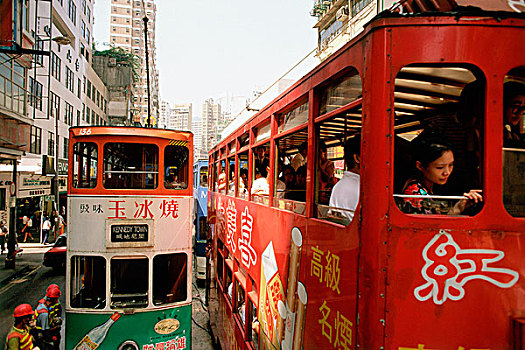 中国,香港,湾仔,有轨电车,交通