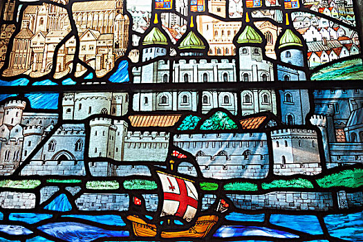 英格兰,伦敦,城市,教堂,彩色玻璃窗,泰晤士河,伦敦塔