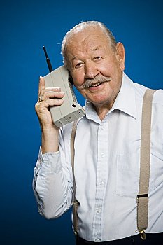 老人,制作,通话,复古,无绳电话