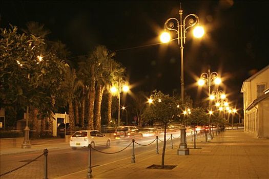 散步场所,夜晚,塞浦路斯