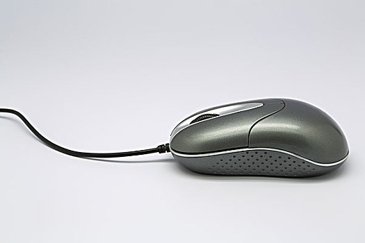 电脑鼠标特写,侧面,白色背景