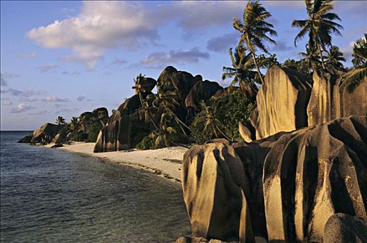 塞锡尔群岛,拉迪戈岛,海滩,石头