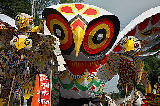 孟加拉,人,庆贺,新年,白天,传统,高兴,游乐场,上方,达卡,四月,2005年