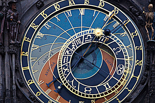 捷克共和国,布拉格,特写,天文钟,市政厅