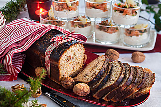 胡桃,面包,圣诞节,瑞典