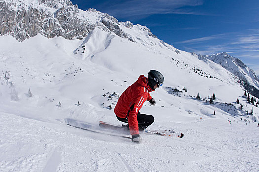男人,滑雪,滑雪区,山,奥地利