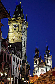 捷克共和国,布拉格,老市政厅,提恩教堂