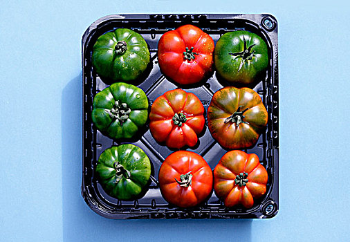 红色,青蕃茄,黑色,塑料制品,托盘