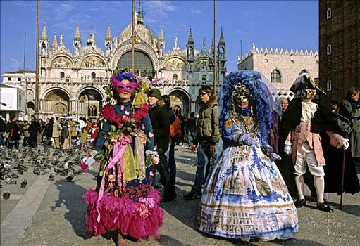 面具,圣马可广场,狂欢,威尼斯,威尼托,意大利,欧洲