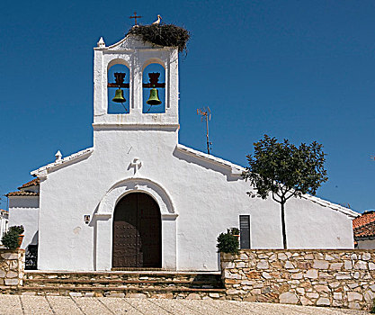 教堂,鹳,鸟窝,乡村,安达卢西亚,西班牙