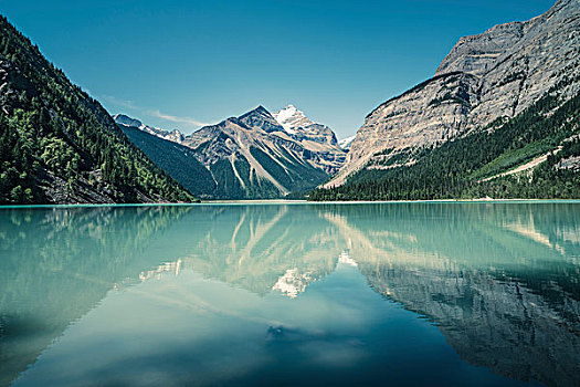 风景,湖,树林,雪山,不列颠哥伦比亚省,加拿大