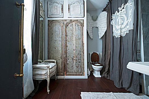 卫生间,装饰,墙壁,帘
