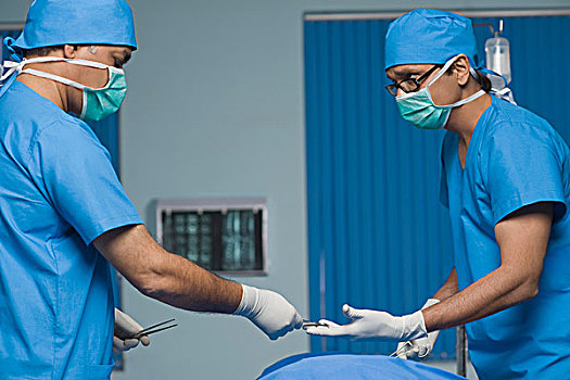两个,外科,表演,外科手术,手术室,印度
