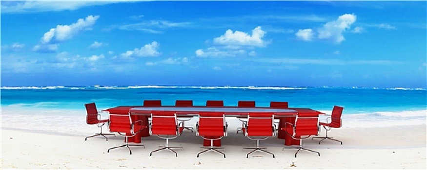 会议室,热带沙滩