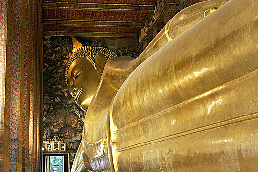 卧佛,镀金,寺院,佛教寺庙,苏梅岛,曼谷,泰国,亚洲