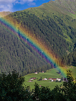 彩虹,靠近,达沃斯,阿尔卑斯山