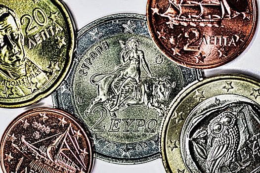 希腊,欧元,硬币