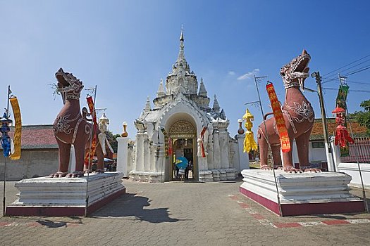 监护,狮子,寺院,省,北方,泰国